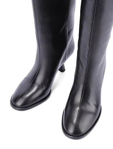 Женские сапоги кожаные черные - фото 5 - Miraton