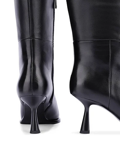 Жіночі чоботи шкіряні чорні(G681-1612) - фото 3 - Miraton