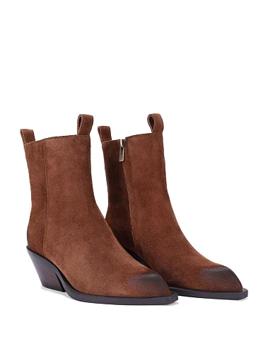 Жіночі черевики MIRATON велюрові коричневі - фото 4 - Miraton