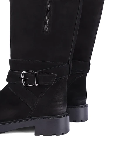 Жіночі черевики MIRATON з нубуку чорні - фото 2 - Miraton