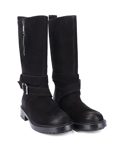 Жіночі черевики MIRATON з нубуку чорні - фото 3 - Miraton