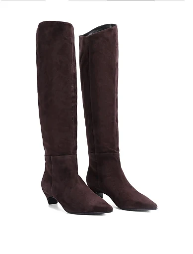 Жіночі чоботи MIRATON велюрові коричневі - фото 4 - Miraton