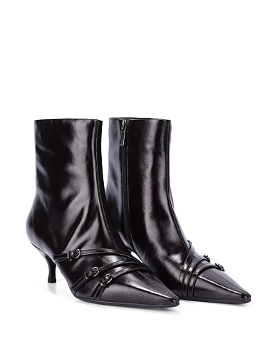 Женские ботинки MIRATON кожаные бордовые - фото 3 - Miraton