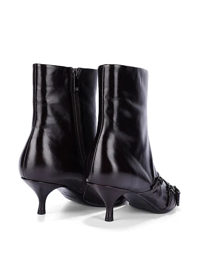 Женские ботинки MIRATON кожаные бордовые - фото 4 - Miraton