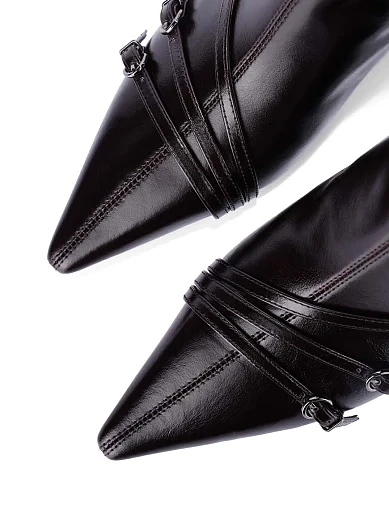 Женские ботинки MIRATON кожаные бордовые - фото 5 - Miraton