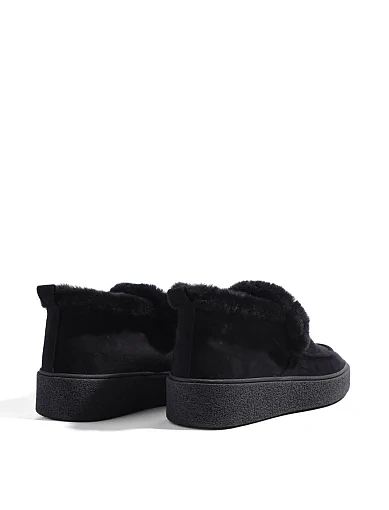 Жіночі черевики лофери Helena Soretti замшеві чорні - фото 4 - Miraton