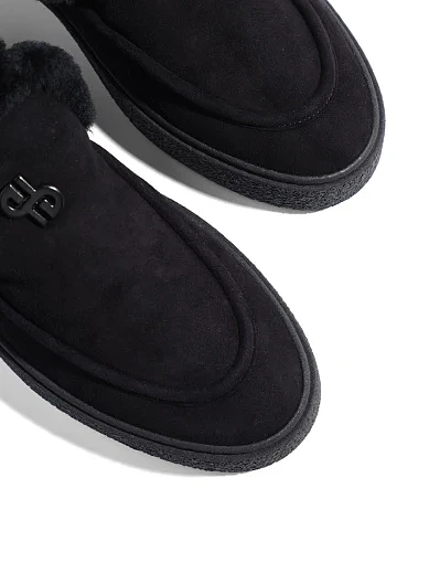 Жіночі черевики лофери Helena Soretti замшеві чорні - фото 5 - Miraton