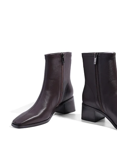 Женские ботинки MIRATON кожаные бордовые - фото 2 - Miraton