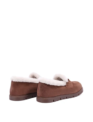 Жіночі туфлі лофери замшеві коричневі(POLLI FW2602) - фото 4 - Miraton