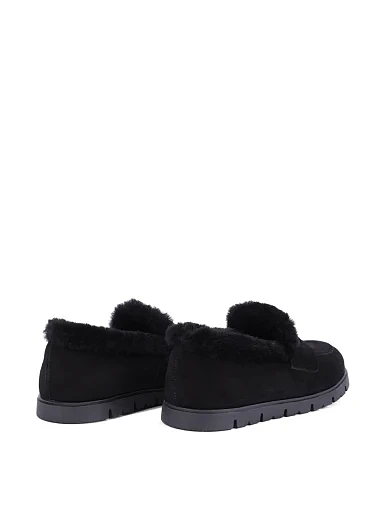 Жіночі туфлі лофери замшеві чорні(POLLI FW2603) - фото 4 - Miraton