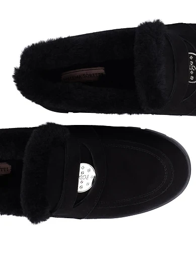 Жіночі туфлі лофери замшеві чорні(POLLI FW2603) - фото 5 - Miraton