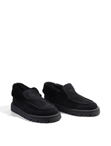 Женские туфли лоферы Helena Soretti замшевые черные - фото 3 - Miraton