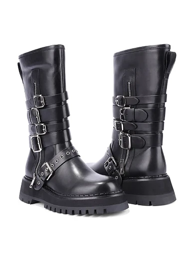 Жіночі черевики MIRATON шкіряні чорні - фото 2 - Miraton