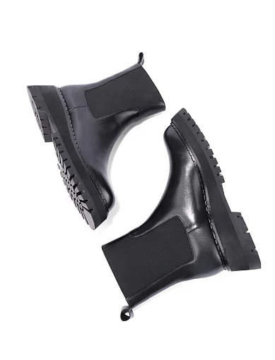 Жіночі черевики челсі MIRATON шкіряні чорні - фото 2 - Miraton