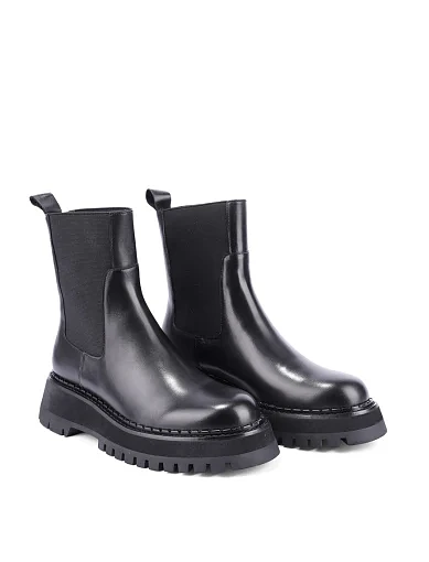 Жіночі черевики челсі MIRATON шкіряні чорні - фото 3 - Miraton