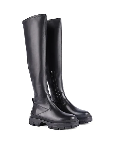 Жіночі ботфорти MIRATON шкіряні чорні - фото 3 - Miraton