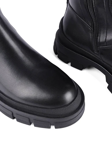 Жіночі ботфорти MIRATON шкіряні чорні - фото 5 - Miraton