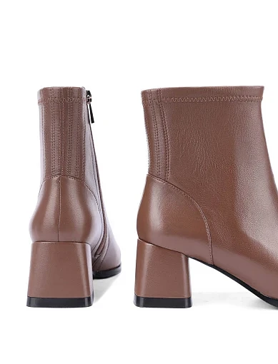 Жіночі черевики MIRATON шкіряні бежеві - фото 2 - Miraton