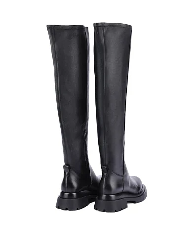 Женские ботфорты кожаные черные - фото 4 - Miraton