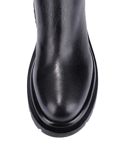 Женские ботфорты кожаные черные - фото 5 - Miraton