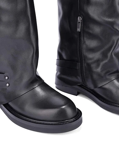 Жіночі чоботи MIRATON шкіряні чорні - фото 6 - Miraton
