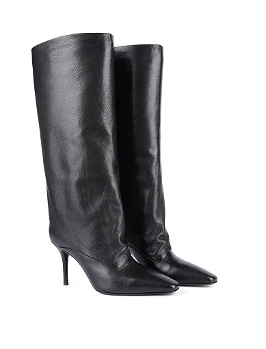 Жіночі чоботи MIRATON шкіряні чорні - фото 3 - Miraton