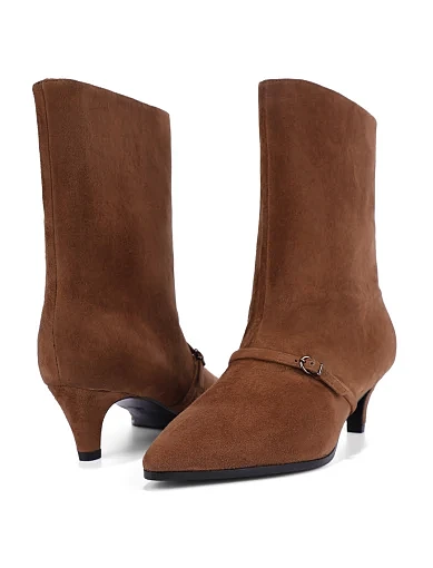 Жіночі черевики MIRATON велюрові коричневі - фото 2 - Miraton