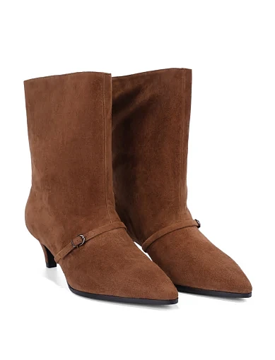 Жіночі черевики MIRATON велюрові коричневі - фото 3 - Miraton