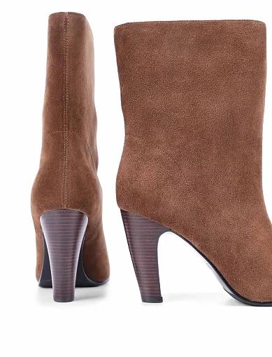 Женские ботинки MIRATON велюровые коричневые - фото 5 - Miraton