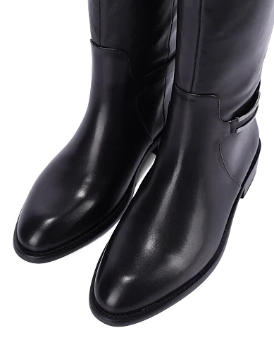 Жіночі ботфорти MIRATON шкіряні чорні - фото 5 - Miraton