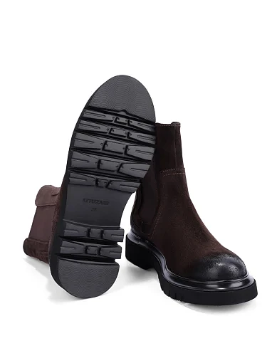 Жіночі черевики челсі Attizzare велюрові коричневі(AT0146R-358-1371) - фото 2 - Miraton