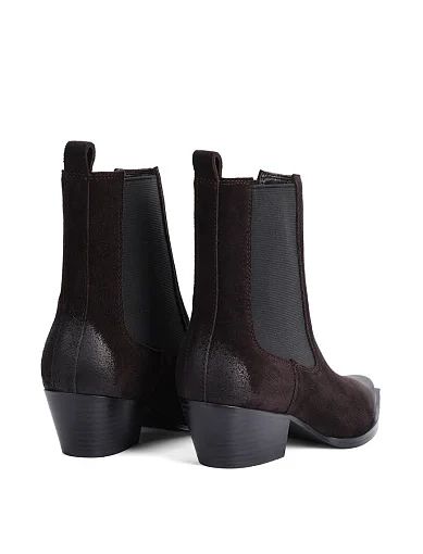 Женские ботинки челси MIRATON велюровые коричневые - фото 4 - Miraton