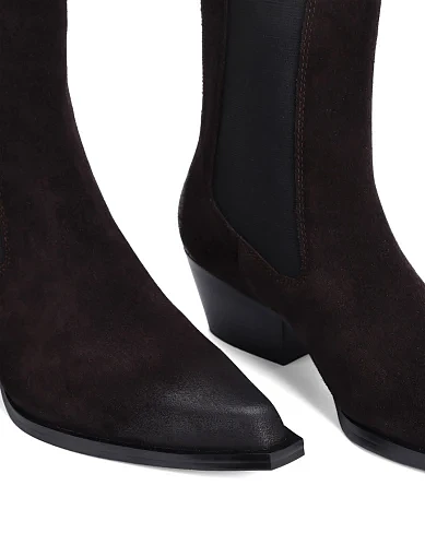 Женские ботинки челси MIRATON велюровые коричневые - фото 5 - Miraton