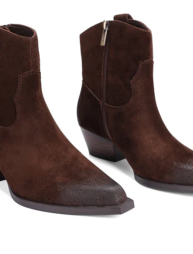 Женские ботинки MIRATON велюровые коричневые - фото 5 - Miraton