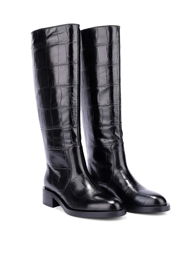 Женские сапоги Attizzare кожаные черные - фото 3 - Miraton