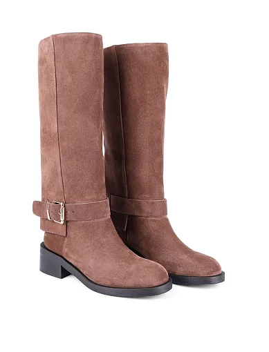 Жіночі чоботи MIRATON велюрові коричневі - фото 3 - Miraton