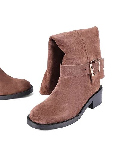 Жіночі чоботи MIRATON велюрові коричневі - фото 5 - Miraton