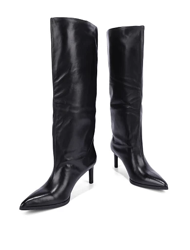 Жіночі чоботи MIRATON шкіряні чорні - фото 3 - Miraton