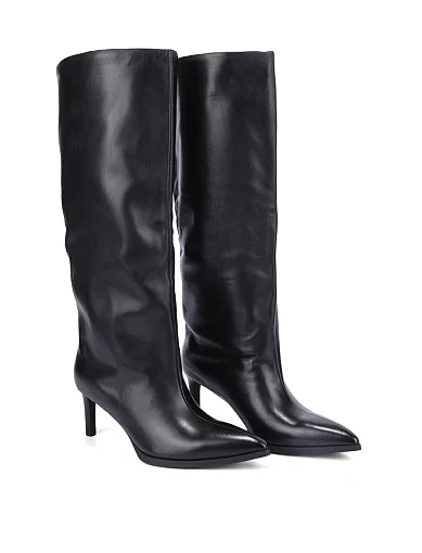 Жіночі чоботи MIRATON шкіряні чорні - фото 4 - Miraton