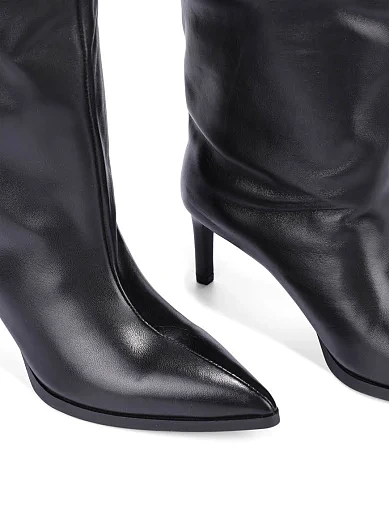 Жіночі чоботи MIRATON шкіряні чорні - фото 6 - Miraton