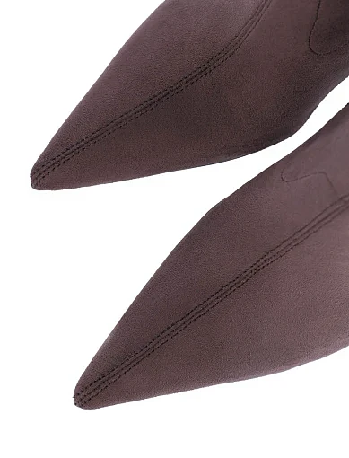 Жіночі ботфорти зі штучної замші сірі - фото 5 - Miraton