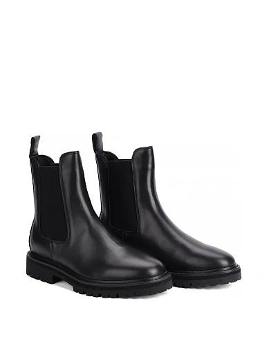 Женские ботинки челси MIRATON кожаные черные - фото 3 - Miraton