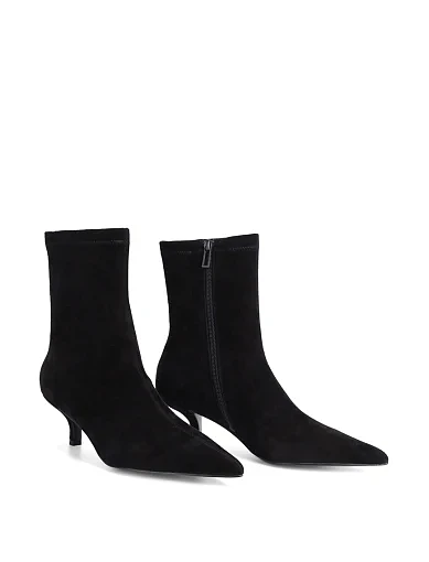 Жіночі черевики MIRATON велюрові чорні - фото 3 - Miraton