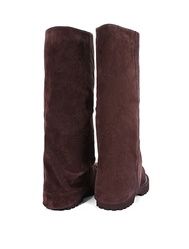 Жіночі чоботи MIRATON велюрові коричневі - фото 5 - Miraton