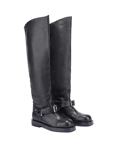 Жіночі ботфорти MIRATON шкіряні чорні - фото 4 - Miraton