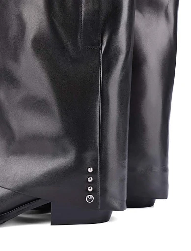 Жіночі чоботи шкіряні чорні(RY932K-1452) - фото 2 - Miraton