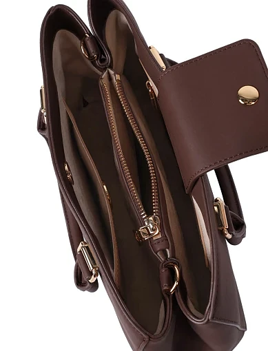 Жіноча сумка з екошкіри коричнева - фото 5 - Miraton