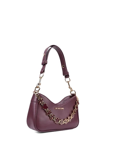 Жіноча сумка через плече Love Moschino шкіряна бордова - фото 2 - Miraton