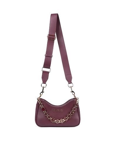 Жіноча сумка через плече Love Moschino шкіряна бордова - фото 6 - Miraton