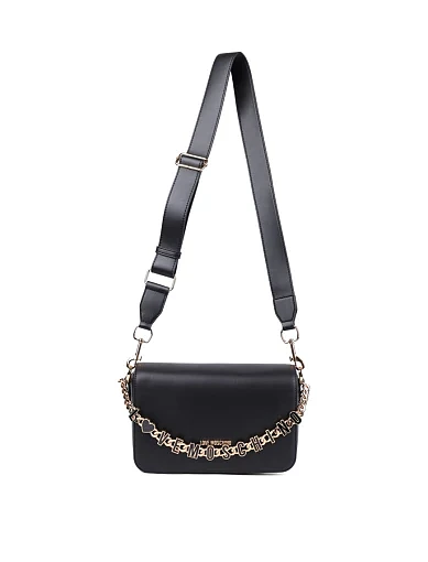 Жіноча сумка через плече Love Moschino шкіряна чорна - фото 6 - Miraton